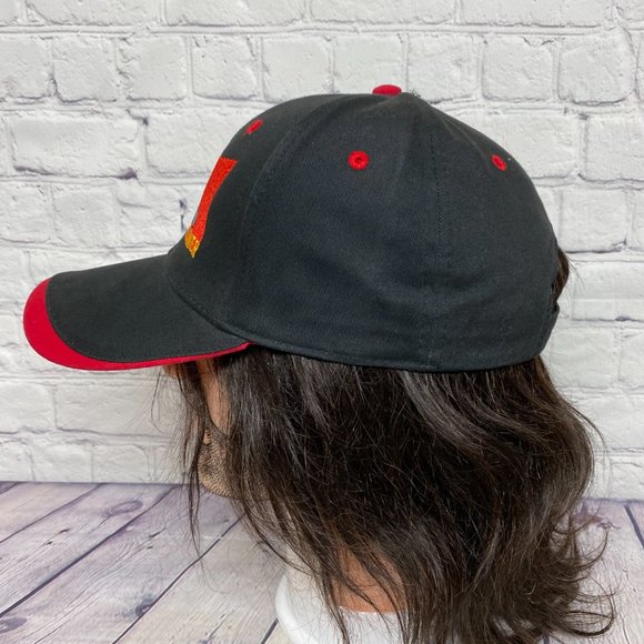 Vintage Hat Cap Strap Back Black Red Canadian PIPELINER Canada Embroidered Logo - Picture 2 of 8